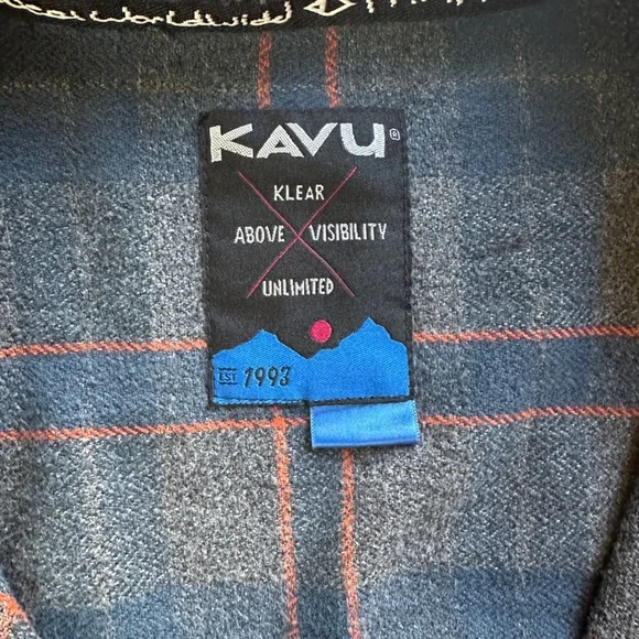 Vintage Kavu Men's Blue and Red Plaid Shirt Jacket - Picture 3 of 5